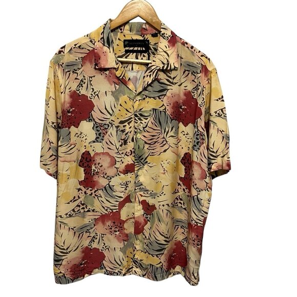 AllSaints Wailea Hawaiian Floral Short Sleeve Shirt Multicolor Size M NWT